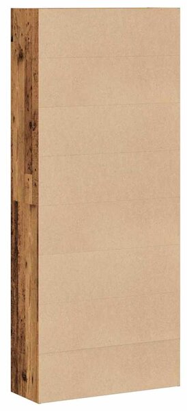 Antik fa színű szerelt fa könyvszekrény 80 x 30 x 189 cm