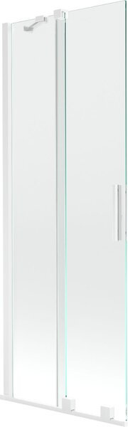 Mexen Velar Kádparaván 2 részes csúszó 70 x 150 cm, átlátszó nano, fehér - 896-070-000-01-20 Kádparaván