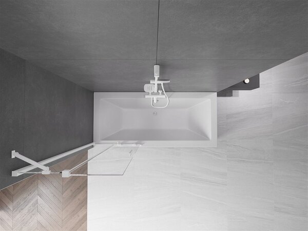 Mexen Velar Kádparaván 2 részes csúszó 70 x 150 cm, átlátszó nano, fehér - 896-070-000-01-20 Kádparaván