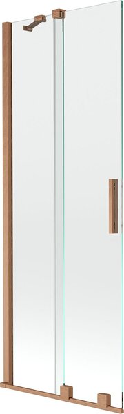 Mexen Velar Kádparaván 2 részes csúszó 75 x 150 cm, átlátszó nano, réz csiszolt- 896-075-000-01-65 Kádparaván
