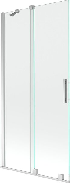 Mexen Velar Kádparaván 2 részes csúszó 90 x 150 cm, átlátszó nano, króm - 896-090-000-01-01 Kádparaván