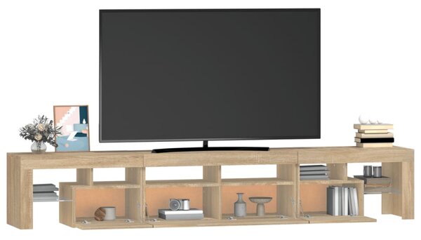 Sonoma tölgy színű TV-szekrény LED-lámpákkal 230x36,5x40 cm