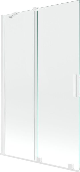 Mexen Velar Kádparaván 2 részes csúszó 110 x 150 cm, átlátszó nano, fehér - 896-110-000-01-20 Kádparaván