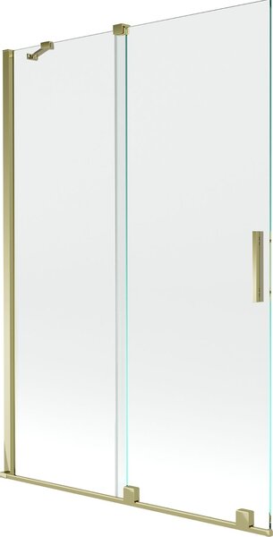 Mexen Velar Kádparaván 2 részes csúszó 120 x 150 cm, átlátszó nano, arany - 896-120-000-01-50 Kádparaván