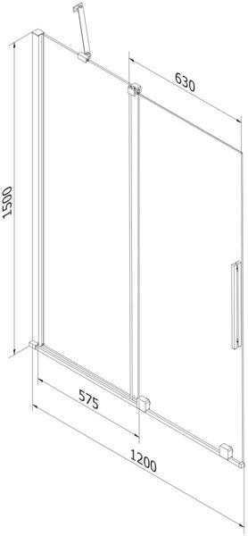 Mexen Velar Kádparaván 2 részes csúszó 120 x 150 cm, átlátszó nano, króm - 896-120-000-01-01 Kádparaván