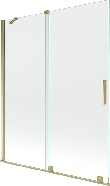 Mexen Velar Kádparaván 2 részes csúszó 140 x 150 cm, átlátszó nano, arany - 896-140-000-01-50 Kádparaván