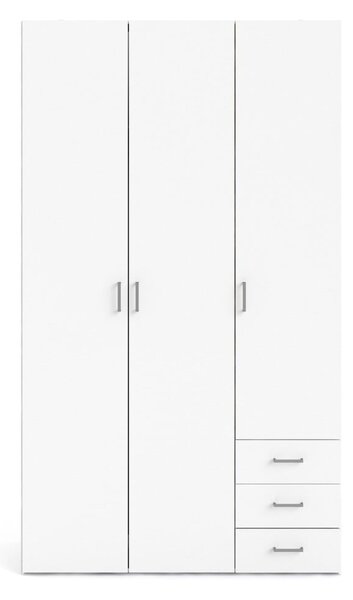 Fehér ruhásszekrény 116x200 cm Space – Tvilum