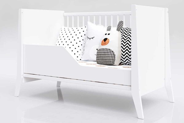 Cosmo gyerekágy 120x60 - fehér 120 x 60 cm rácsos babaágy tároló nélkül