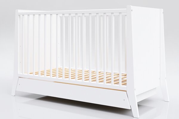Cosmo gyerekágy 120x60 - fehér 120 x 60 cm rácsos babaágy tároló nélkül