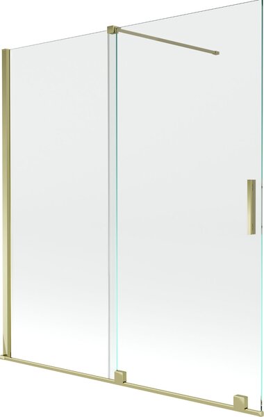 Mexen Velar Kádparaván 2 részes csúszó 150 x 150 cm, átlátszó nano, arany - 896-150-000-01-50 Kádparaván