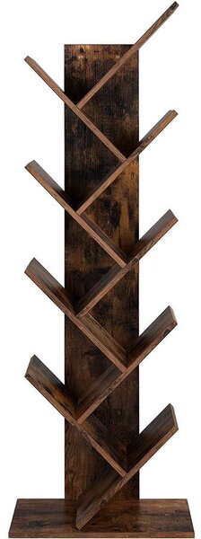 Fa alakú könyvespolc 8 szintes 50 x 25 x 141,5 cm, rusztikus barna