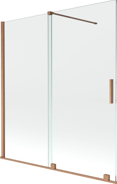 Mexen Velar Kádparaván 2 részes csúszó 150 x 150 cm, átlátszó nano, réz csiszolt- 896-150-000-01-65 Kádparaván