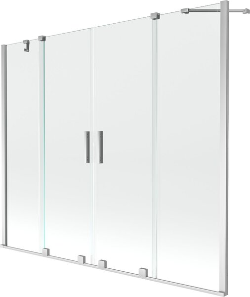 Mexen Velar Duo Kádparaván 2 részes csúszó 170 x 150 cm, átlátszó nano, króm - 896-170-000-02-01 Kádparaván