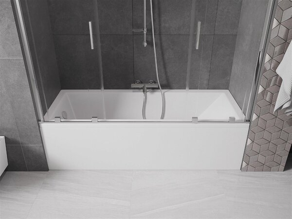 Mexen Velar Duo Kádparaván 2 részes csúszó 170 x 150 cm, átlátszó nano, króm - 896-170-000-02-01 Kádparaván