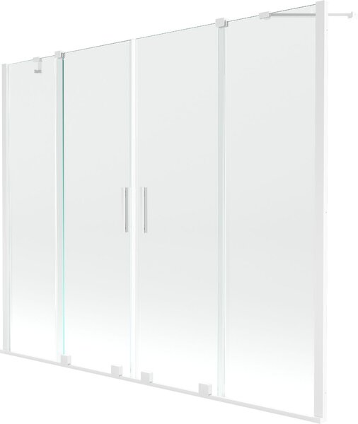 Mexen Velar Duo Kádparaván 2 részes csúszó 170 x 150 cm, átlátszó nano, fehér - 896-170-000-02-20 Kádparaván