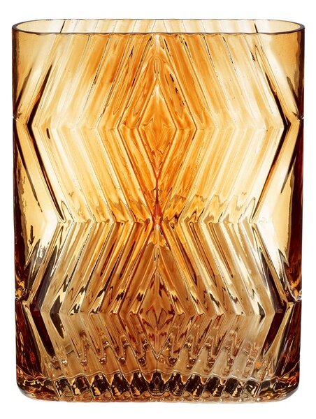 Deco narancssárga üveg váza, magasság 18 cm - Hübsch