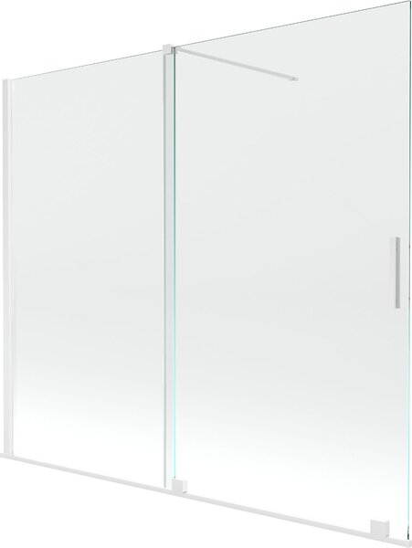 Mexen Velar kádparaván, 2-szárnyú toló, 180 x 150 cm, átlátszó, fehér - 896-180-000-01-20