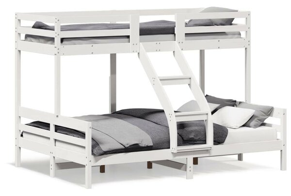 VidaXL fehér tömör fenyőfa emeletes ágy 90 x 200/140 x 200 cm