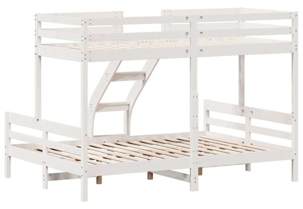 VidaXL fehér tömör fenyőfa emeletes ágy 90 x 200/140 x 200 cm