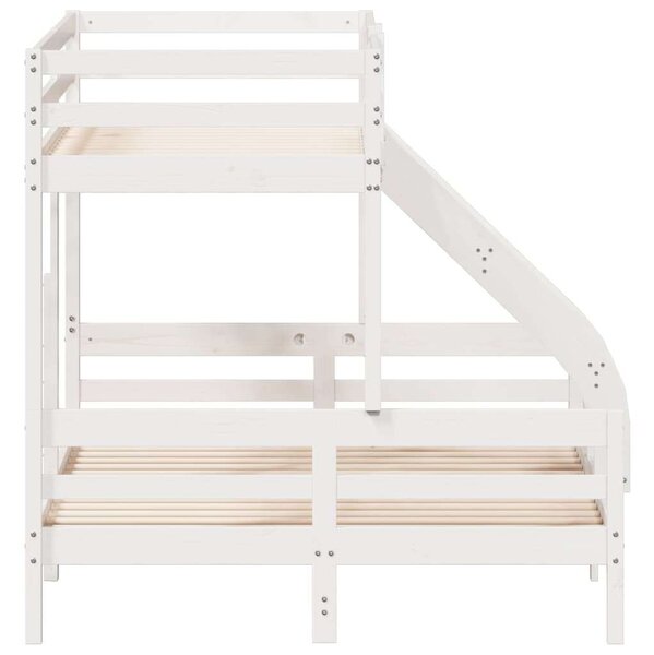 VidaXL fehér tömör fenyőfa emeletes ágy 90 x 200/140 x 200 cm