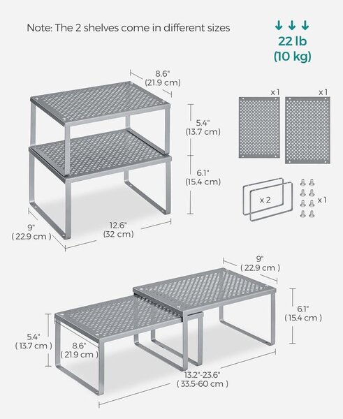 Konyhai fűszertartó rendszerező 2 db-os szett, ezüst