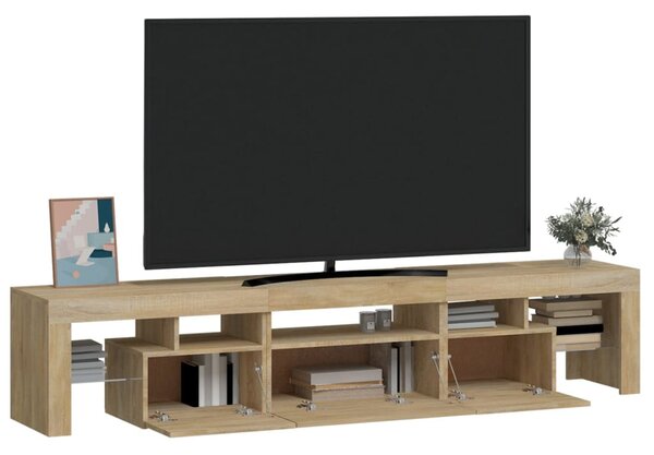 Sonoma tölgy színű TV-szekrény LED-lámpákkal 200x36,5x40 cm
