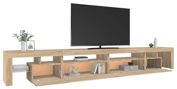 Sonoma tölgy színű TV-szekrény LED-lámpákkal 290x36,5x40 cm