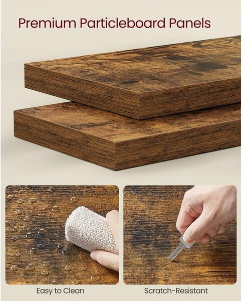 Sarokpolc falra szerelhető, 5 szintes lebegő sarokpolc, rusztikus barna