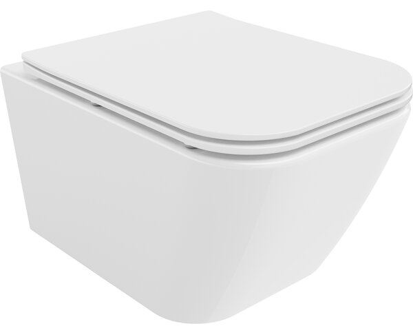 Mexen Madox, Perem nélküli fali WC csésze 515x365x350 mm, lassan eső SLIM ülőke duroplasztból, fehér, 30154000