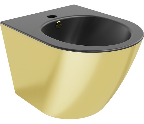 Mexen Lena, függő bidé 480x370x325 mm, fekete matt - arany, 35224877