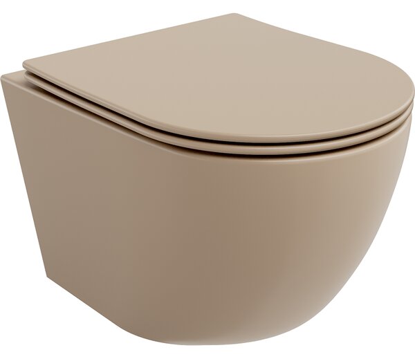 Mexen Lena, függő wc csésze 480x360x355 mm, lassan leeső ülőfelülettel, cappuccino matt, 30224064