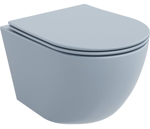Mexen Lena, függő wc csésze 480x360x355 mm lassan süllyedő ülőfelülettel, szürke-kék matt, 30224069