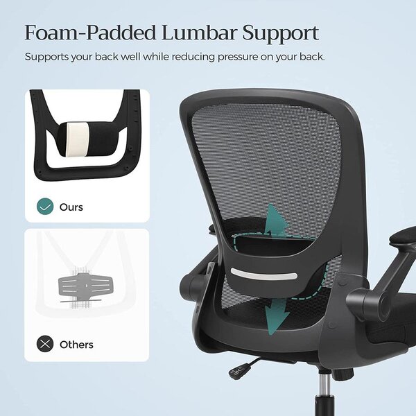 Irodai szék összecsukható karfákkal, ergonomikus számítógépes szék