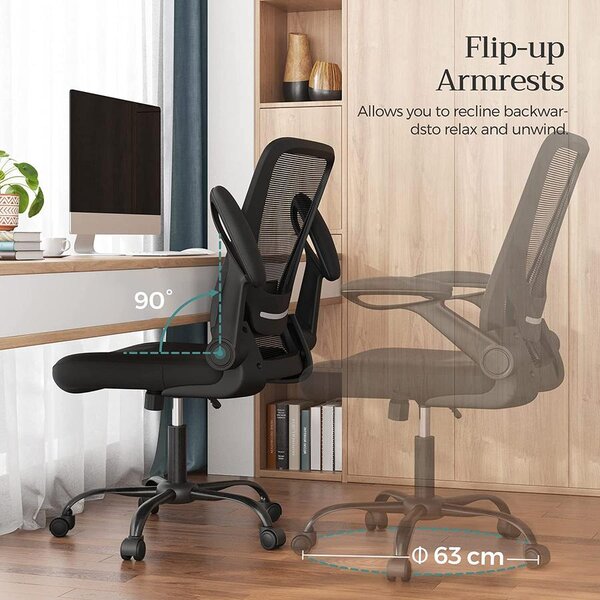 Irodai szék összecsukható karfákkal, ergonomikus számítógépes szék