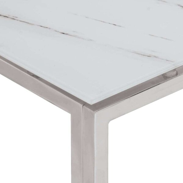 VidaXL Dohányzóasztal - Üveg és Rozsdamentes Acél - 110x45x45 cm