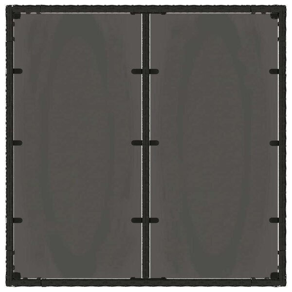 VidaXL - Polyrattan Kerti Asztal - Üveglap - 90x90 cm