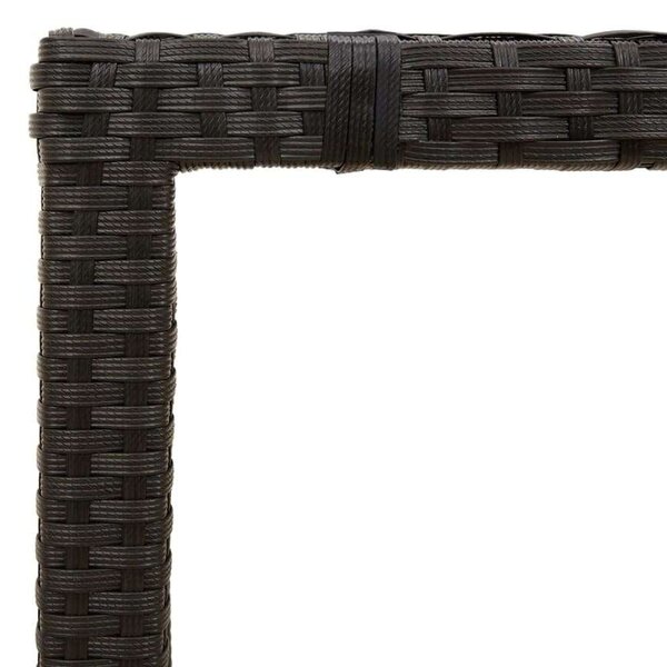 VidaXL - Polyrattan Kerti Asztal - Üveglap - 90x90 cm