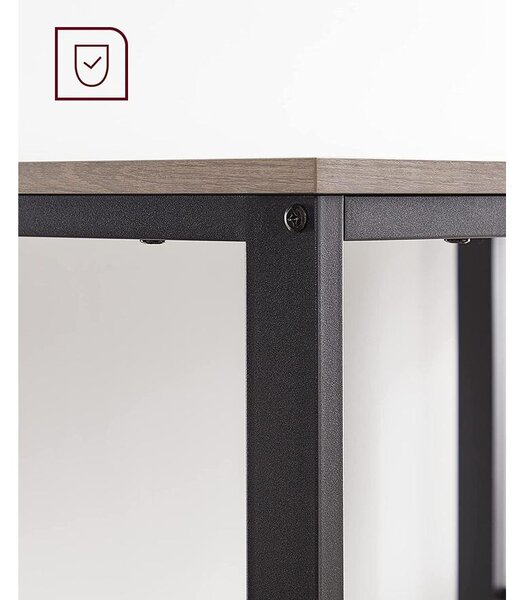 Íróasztal 120x60 cm, számítógépes asztal 2 polccal bal vagy jobb oldalon, greige