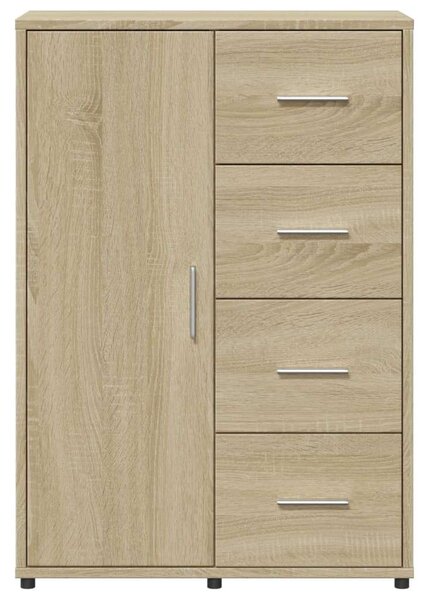 VidaXL Sonoma Tölgy Fa Tálalóasztal - 4 Fiók, Szekrény - 60x31x84 cm