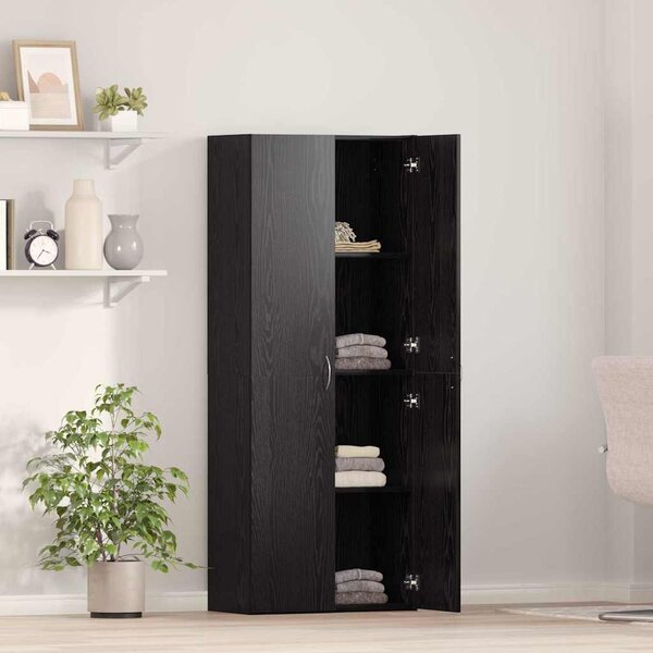 Irodai szekrény Fekete tölgy 60 x 32 x 152,5 cm Szerelt Fa
