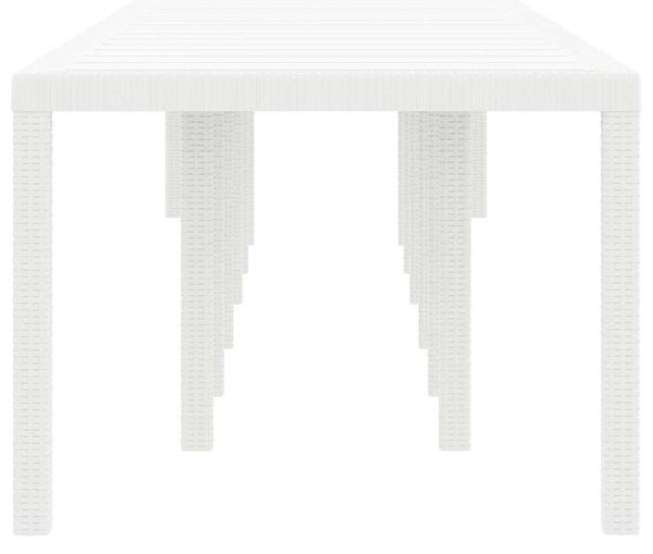 Kerti Asztal Fehér 400 x 100 x 73 cm polirattan