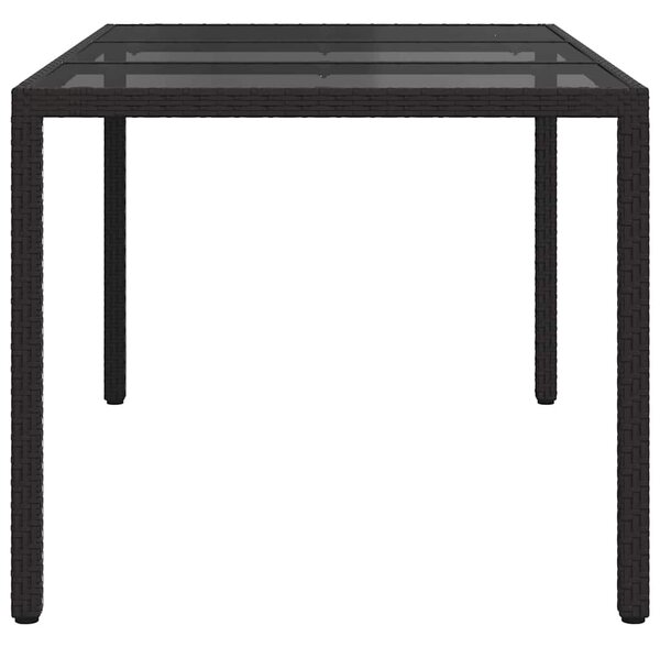 Kerti Asztal Fekete 150 x 90 x 75 cm polirattan