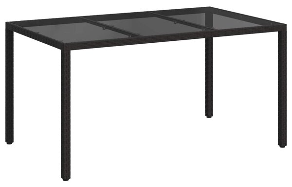 Kerti Asztal Fekete 150 x 90 x 75 cm polirattan