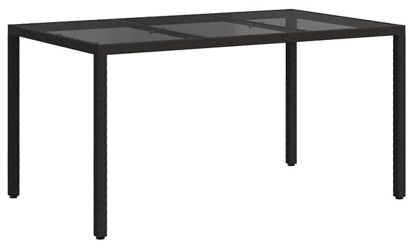 Kerti Asztal Fekete 150 x 90 x 75 cm polirattan