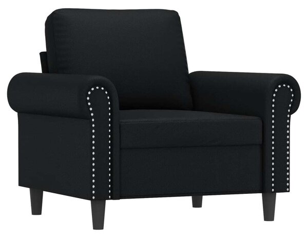 VidaXL fekete műbőr kanapéfotel lábtartóval 60 cm
