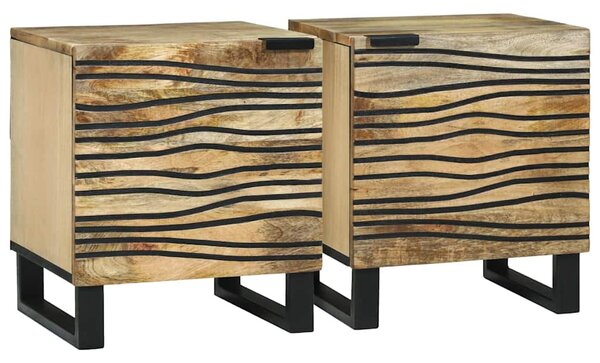 Éjjeliszekrény 2 db Természetes 40 x 33 x 46 cm Szerelt Fa