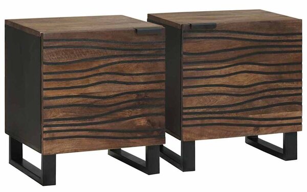 Éjjeliszekrény 2 db Dió 40 x 33 x 46 cm Szerelt Fa
