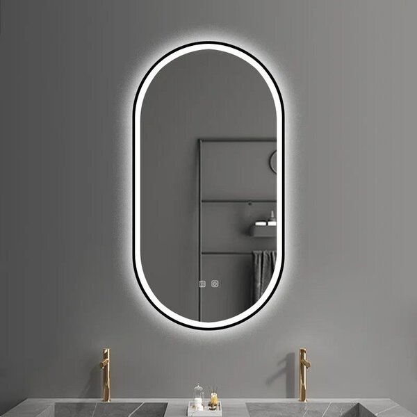 Tükör LED OVL 50x100cm Black