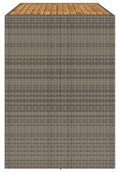 VidaXL szürke polyrattan kerti asztal akácfa lappal 185 x 80 x 110 cm