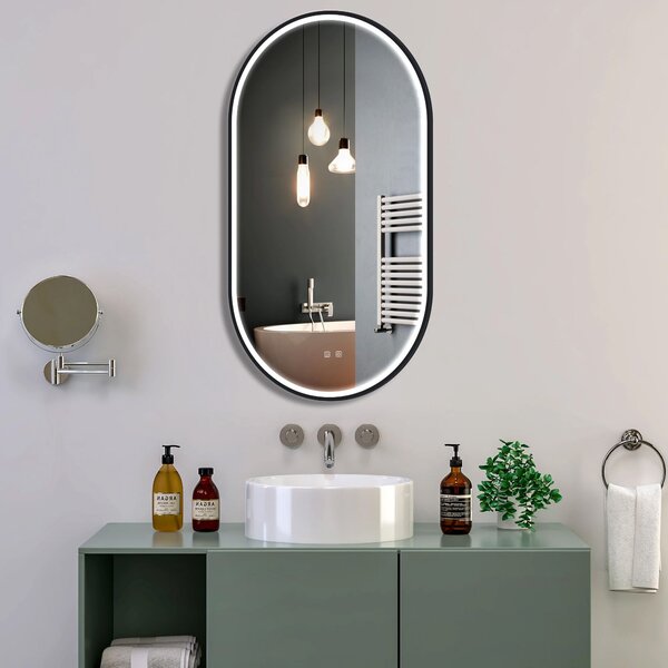 Tükör LED OVL 50x100cm Black